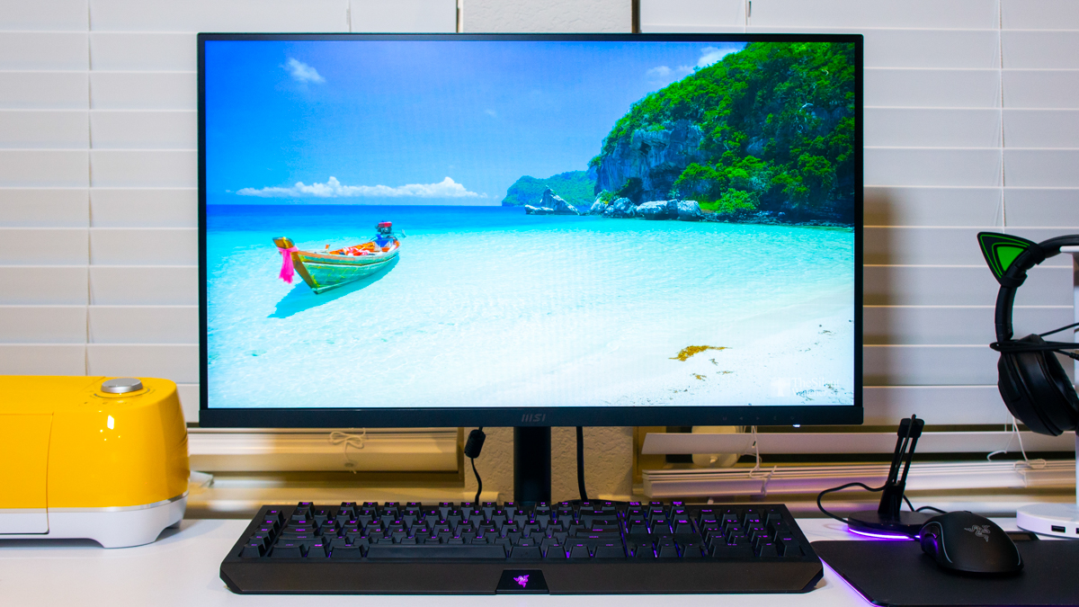 msi modern monitor on a desk