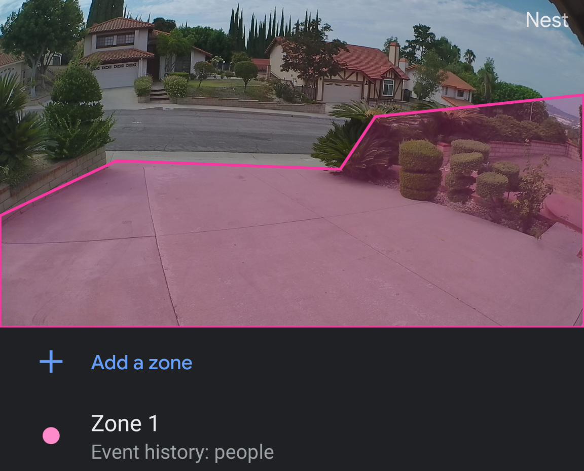 nest cam custom zones