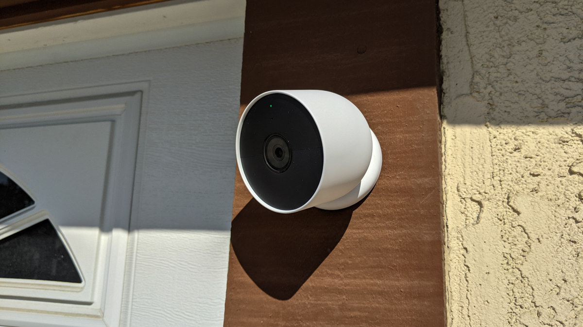 nest cam battery mounted on wall