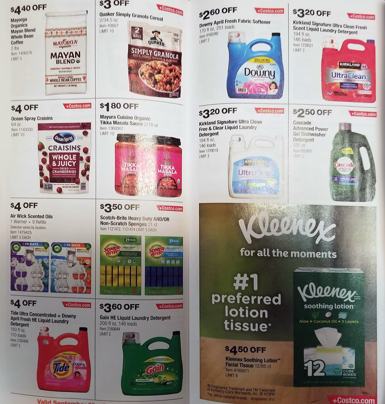 pages of the costco coupon book sept oct 2021
