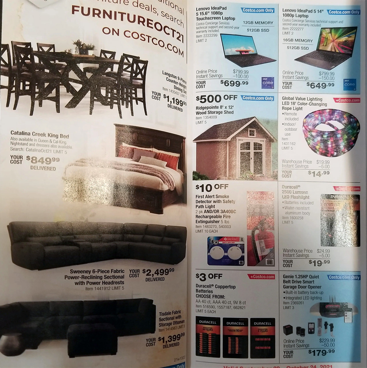 pages of the costco coupon book sept oct 2021