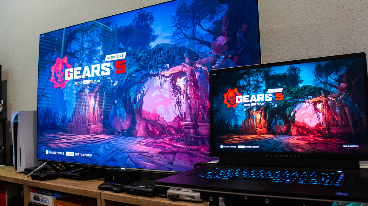 alienware x17 gaming laptop with second screen