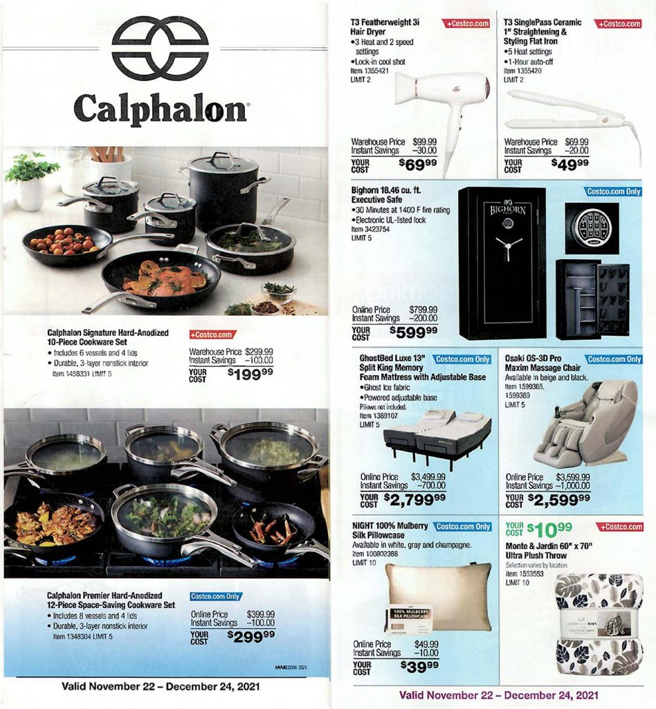 screenshot from the costco coupon book for december 2021