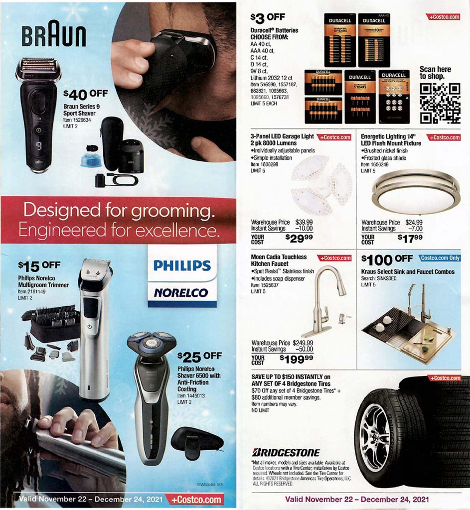 screenshot from the costco coupon book for december 2021