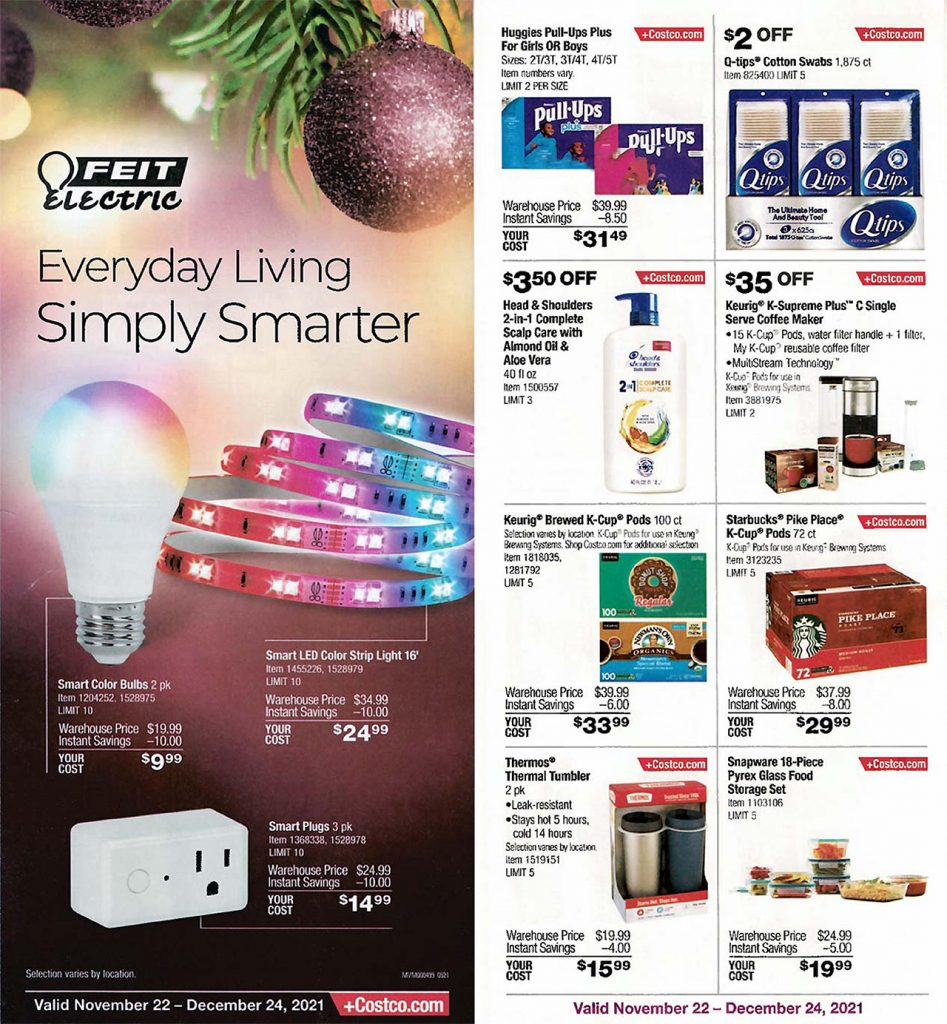 screenshot from the costco coupon book for december 2021