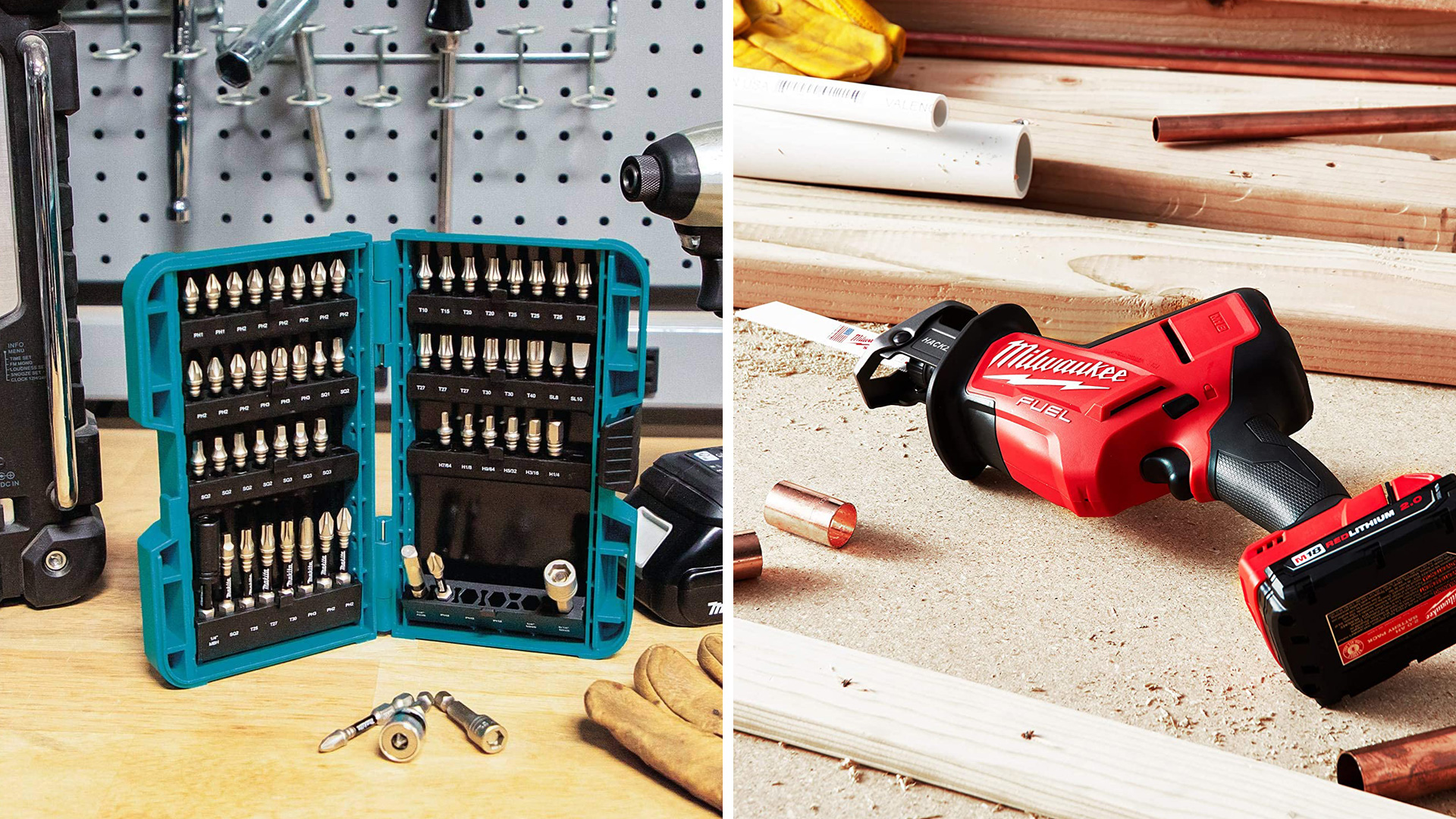 Makita E-01644 Impact XPS 60 Piece Impact Bit Set and Milwaukee 2719-20 M18 FUEL Hackzall
