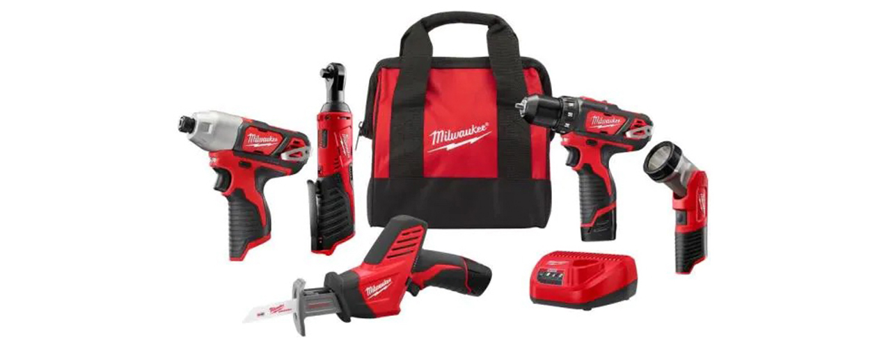 M12 12-Volt Lithium-Ion Cordless Combo Kit (5-Tool) with Two 1.5 Ah Batteries, Charger and Tool Bag