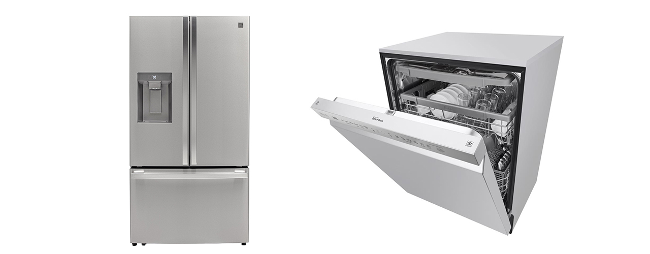 kemore refrigerator and LG dishwasher