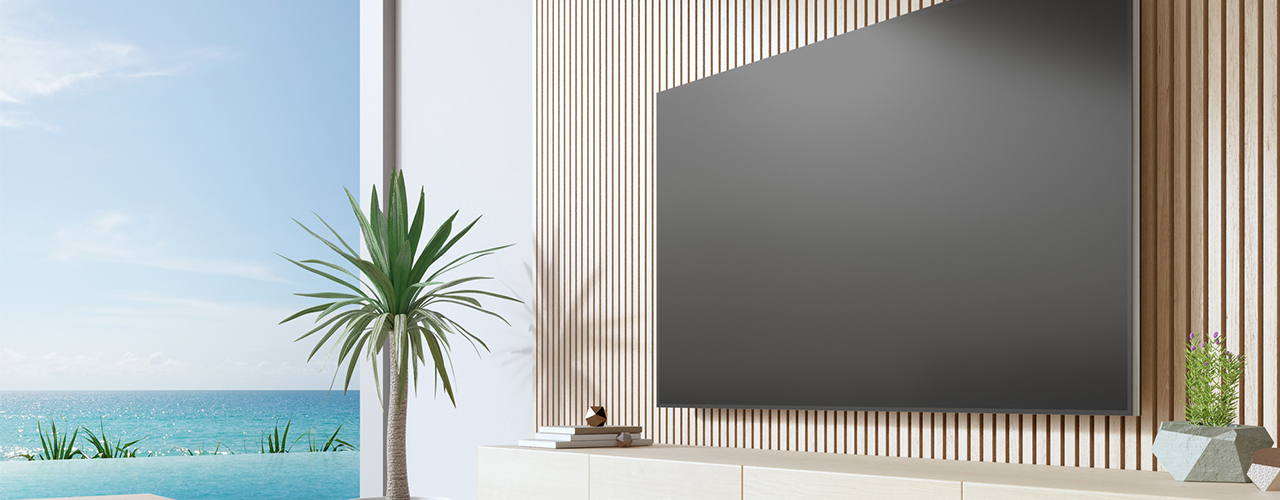 large TV in fancy room