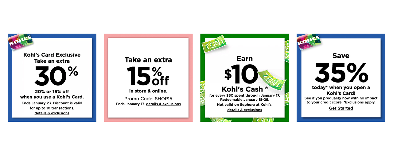 kohls coupons